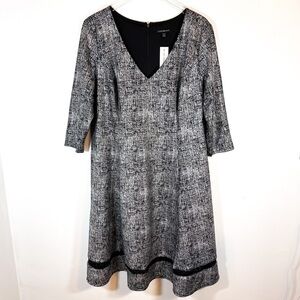 Lane Bryant Black and Gray Textured Dress